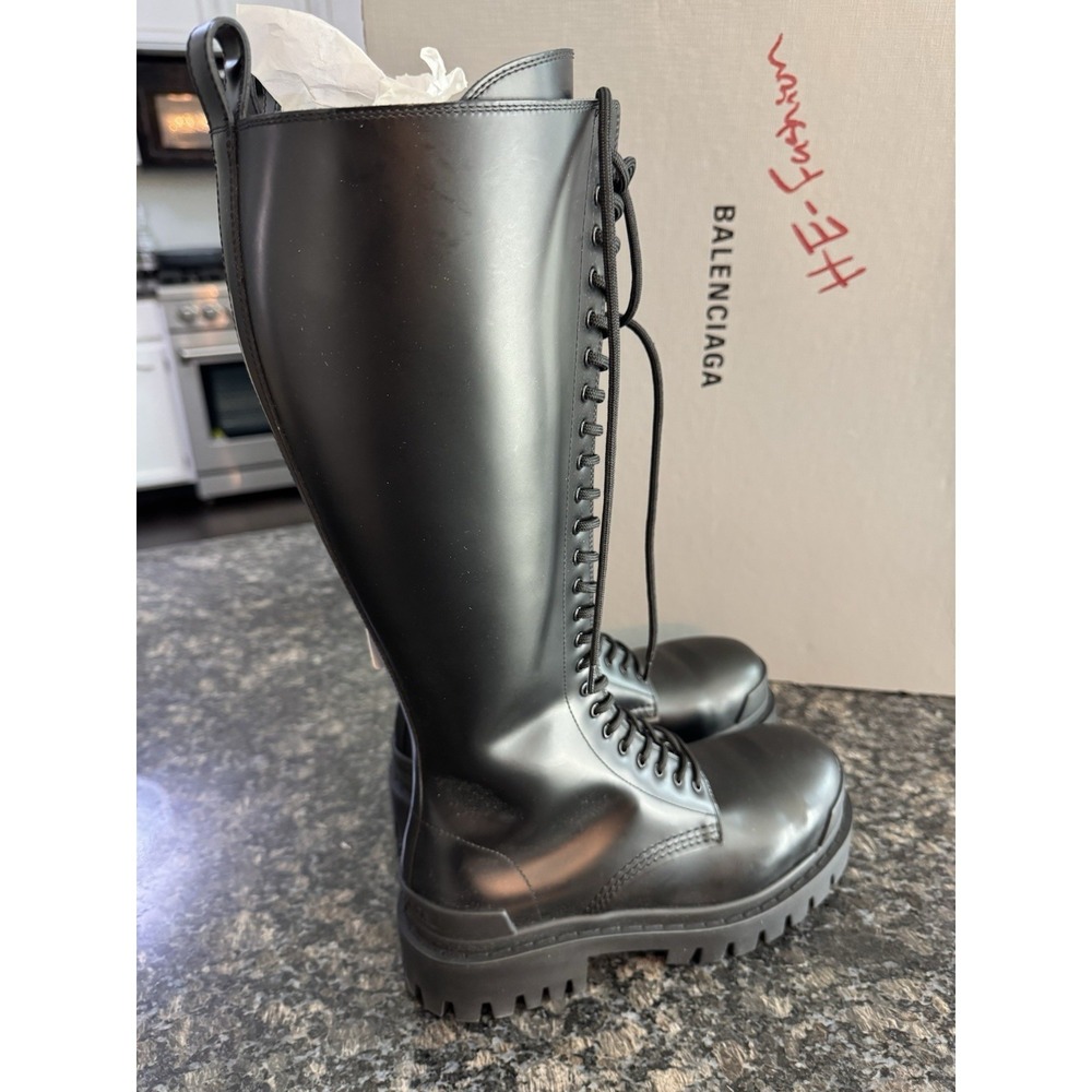 Balenciaga Women's Strike 20mm High Top Black Boots Size 37 US 7. NWB - Picture 10 of 16